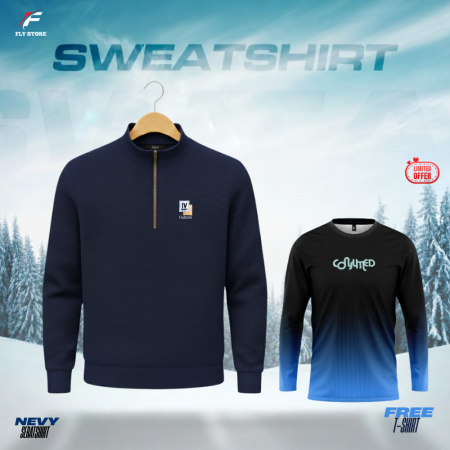 Men’s High-Neck Half-Zip Pullover-Nevy
